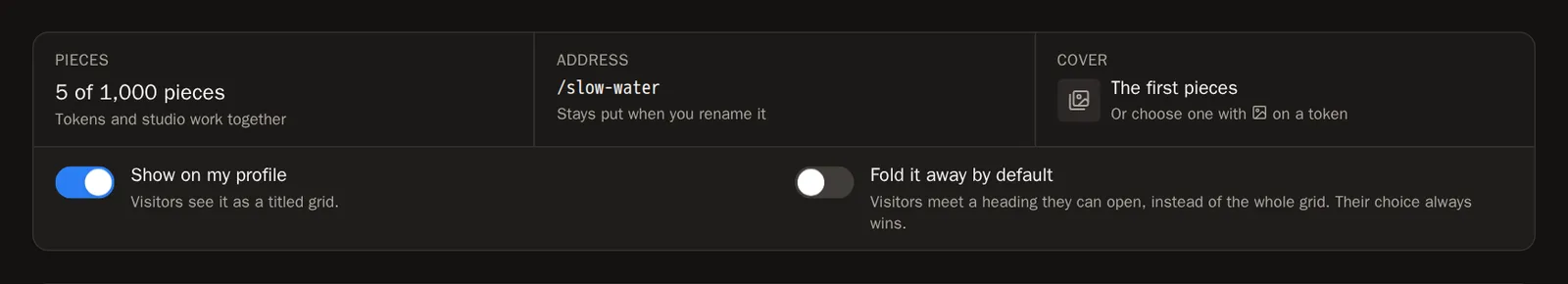 Screenshot of Show it, hide it, or fold it