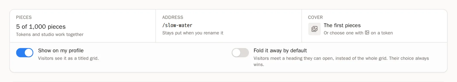 Screenshot of Show it, hide it, or fold it