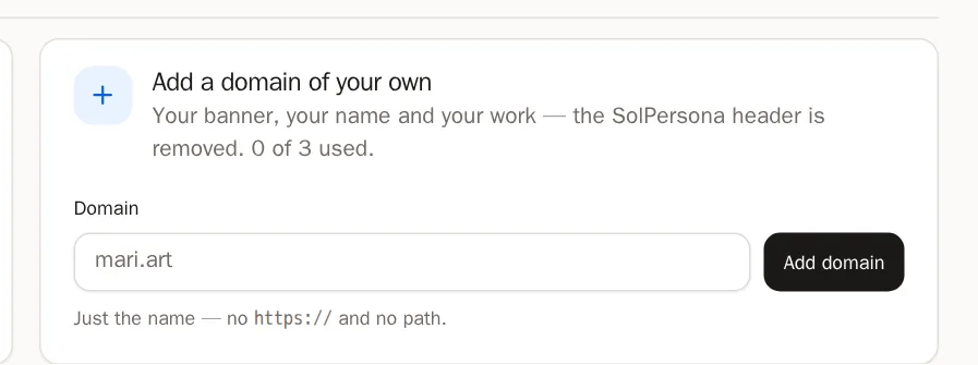 Screenshot of Add your domain