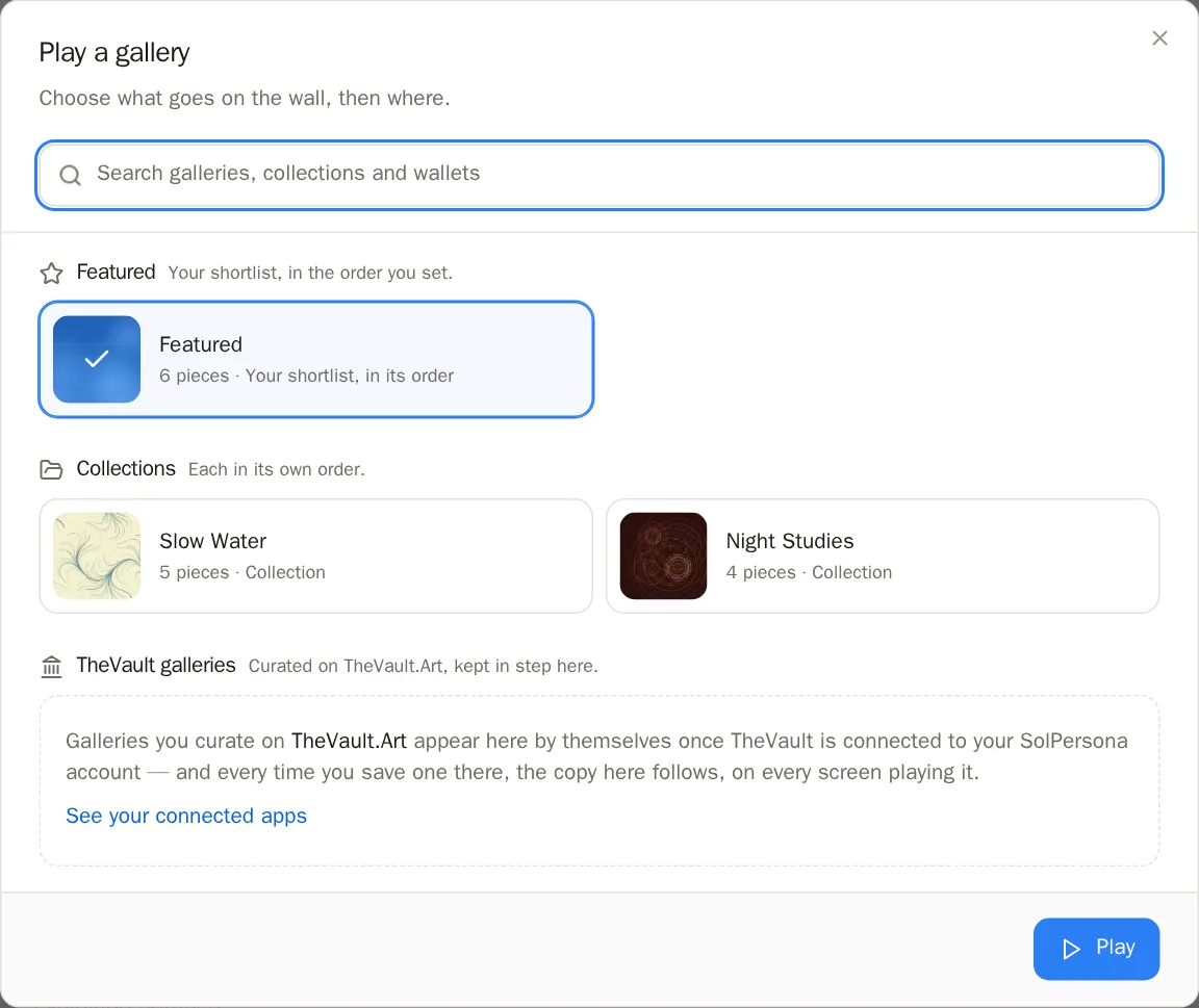 Screenshot von Wähl eine Galerie