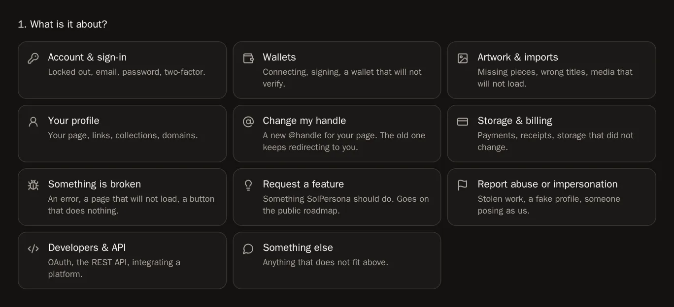Screenshot of Choose the topic