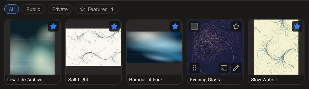 Screenshot of Feature your best pieces