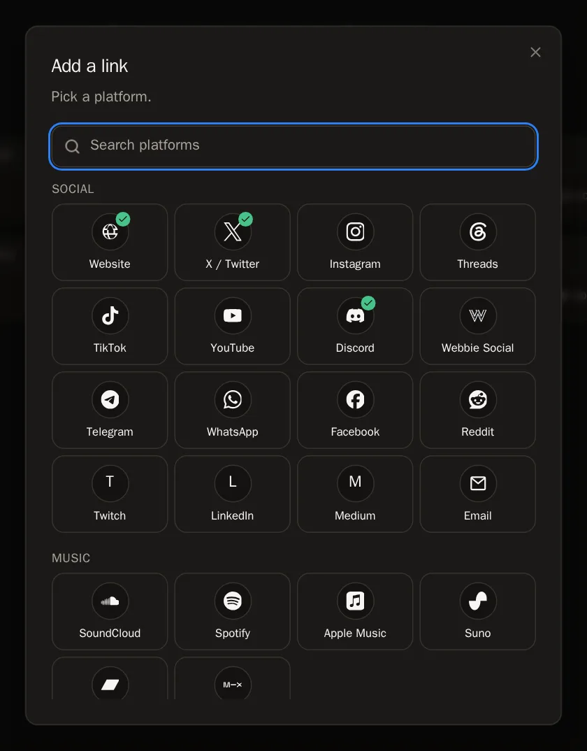 Screenshot of Pick the platform