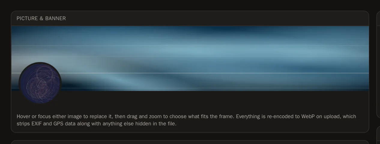 Screenshot of Add your banner