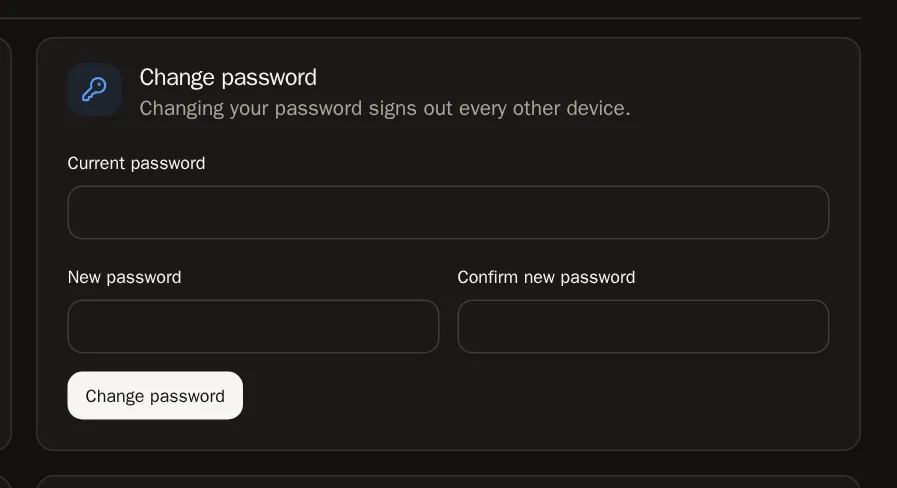 Screenshot of Change or set your password